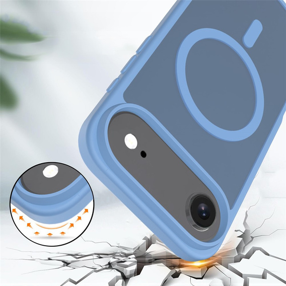Matt Case for iPhone Air, for MagSafe, translucent blue