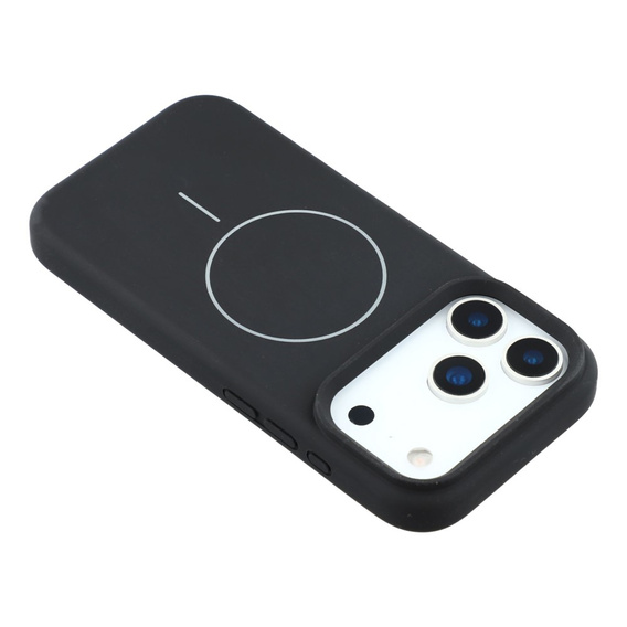 Silicone sleeve for iPhone 17 Pro, for MagSafe, anti-shock, black