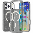 Case for iPhone 17 Pro, for MagSafe, glitter - translucent black