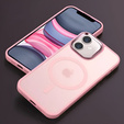 Case for iPhone 11, for MagSafe, ERBORD Matt Case, pink + Screen Glass