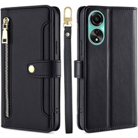 Flip case for Oppo A78 4G, Wallet Zipper Pocket, black