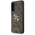 GUESS Case for Samsung Galaxy A56 5G, 4G Big Metal Logo, brown