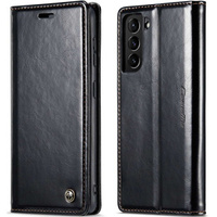 CASEME flip case for Samsung Galaxy S21, Waxy Textublack, black