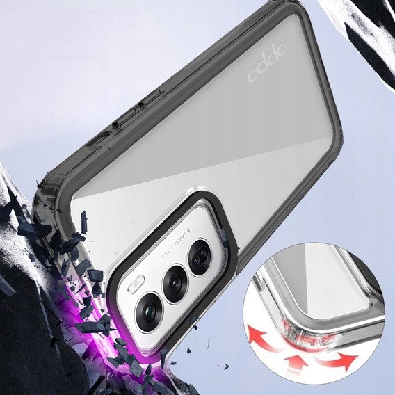 Case for Oppo A80, Fusion Hybrid, transparent / black