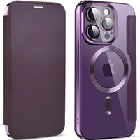 Flip case for iPhone 13 Pro, RFID Wallet MagSafe CamShield, purple