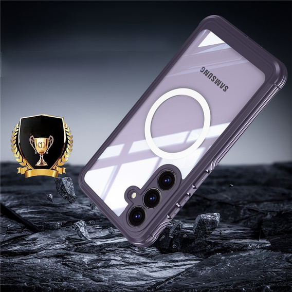 Case for Samsung Galaxy S25 FE, Shockproof, with glass, for MagSafe, purple