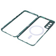 Magnetic Dual Glass MagSafe case for Samsung Galaxy S22, green