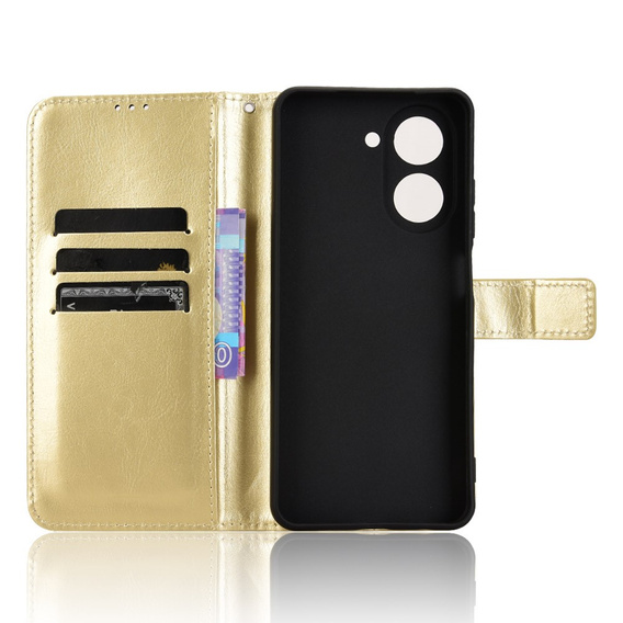Flip case for Xiaomi Redmi A5, Crazy Horse Wallet, gold