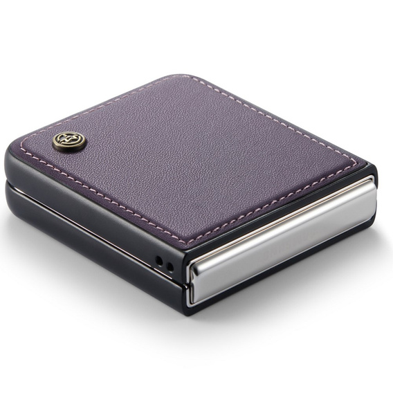 Case for Samsung Galaxy Z Flip7 FE / Z Flip6, CASEME Litchi Leather, purple