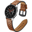 22mm Genuine Leather Coated Silicone Watch Band - Brown