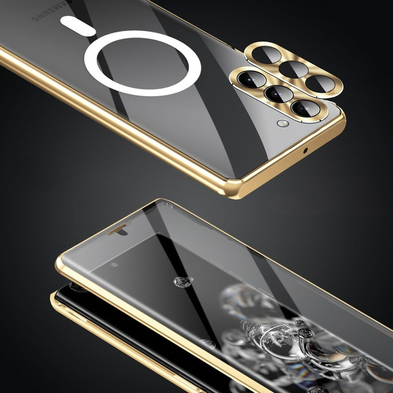 Magnetic Dual Glass MagSafe case for Samsung Galaxy S24+ Plus, gold