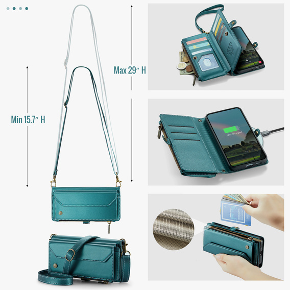 CASEME RFID Leather Wallet Case for Samsung Galaxy S26, green