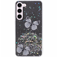 Case for Samsung Galaxy S24, Glitter Butterfly, black