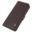 KHAZNEH RFID case for Motorola Moto G04 / G24 / G24 Power, Litchi Texture, brown