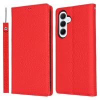 Flip case for Samsung Galaxy S25+ Plus, Litchi Skin Grain, red