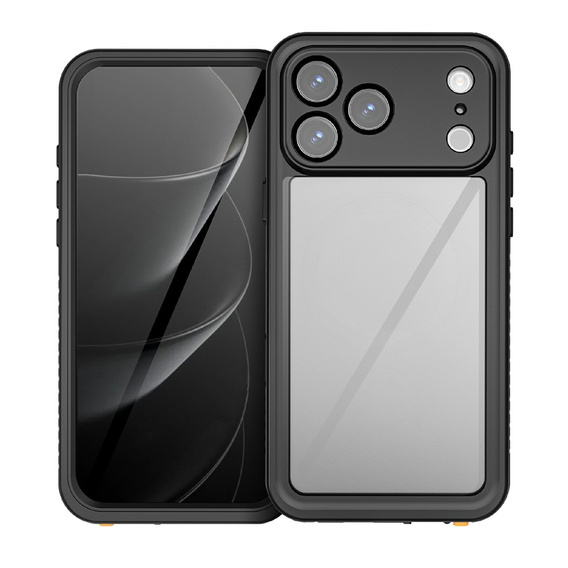 Case for iPhone 17 Pro Max, IP68 waterproof Redpepper, black