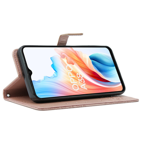 Flip case for Oppo A38 4G / Oppo A18 4G, Mandala, pink rose gold