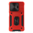 Armored Case for Xiaomi Redmi Note 13 5G, CamShield Slide, red + Tempered Glass 9H