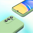 Case for Samsung Galaxy A15, Silicone Lite, green + 9H glass