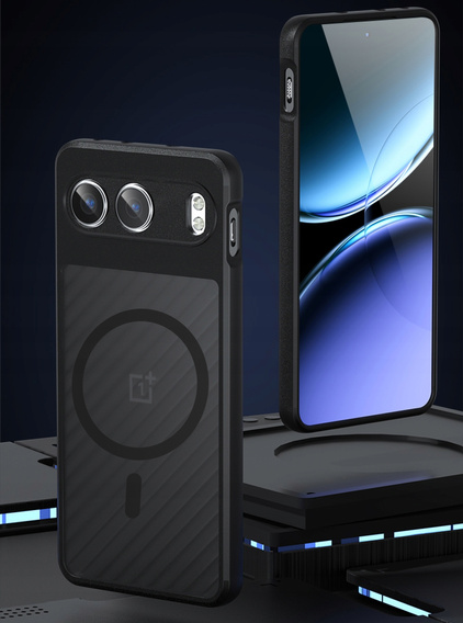 Case for OnePlus Nord 4, for MagSafe, ERBORD Matt Case, black + Screen Glass