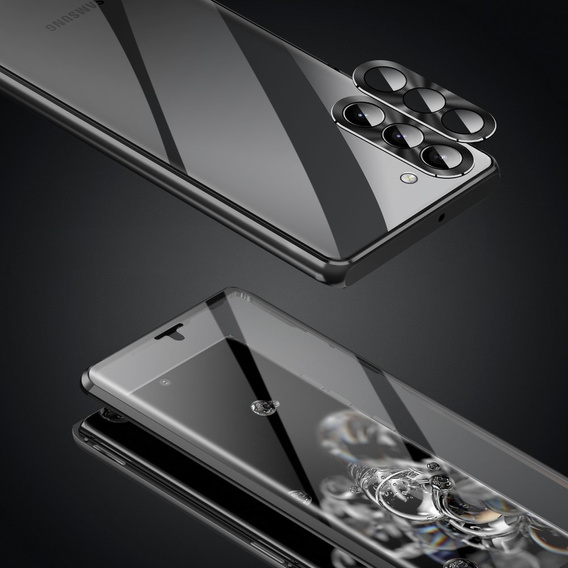 Case for Samsung Galaxy S23, Magnetic Dual Glass, black