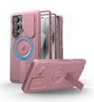 Armored case for Samsung Galaxy S25 Ultra, Dexnor CamProtect MagSafe, pink (Two frames)