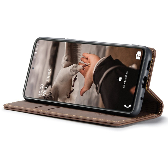 CASEME case for Samsung Galaxy S20 FE, Leather Wallet Case, brown