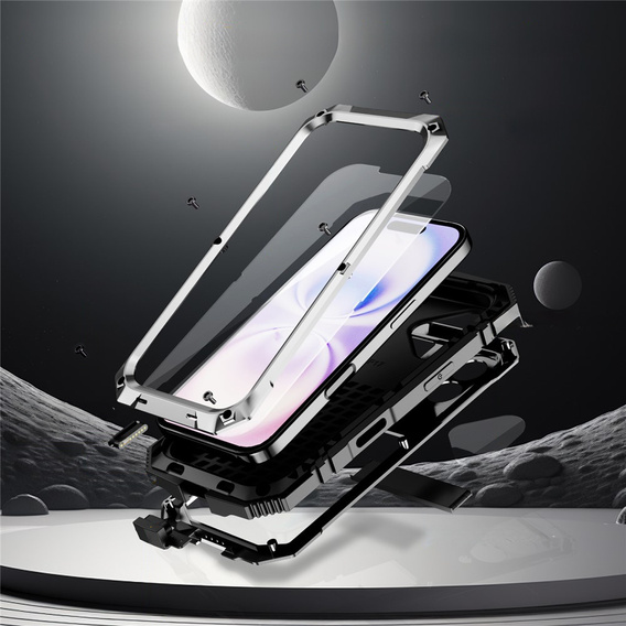 R-JUST case with stand and built-in glass for iPhone 17