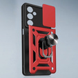 Armoured case for Samsung Galaxy A17 5G, with camera protection, with stand, red