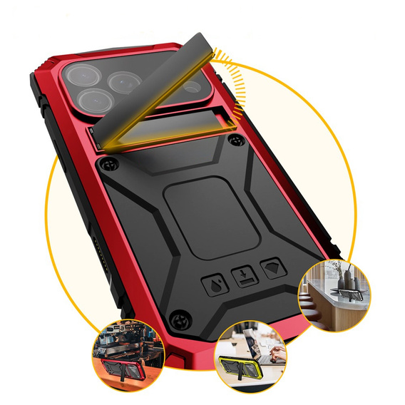 R-JUST case with stand and built-in glass for iPhone 17 Pro