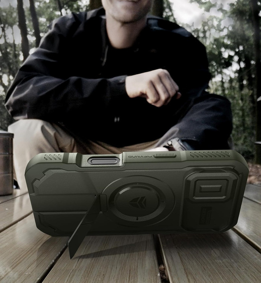 Dexnor armoured case with stand and camera shutter, for MagSafe for iPhone 17