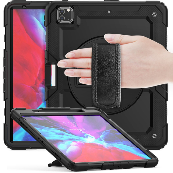 Armored Case for iPad Pro 12.9 2022 / 2021 / 2020 / 2018, protective 360 with stylus slot, black