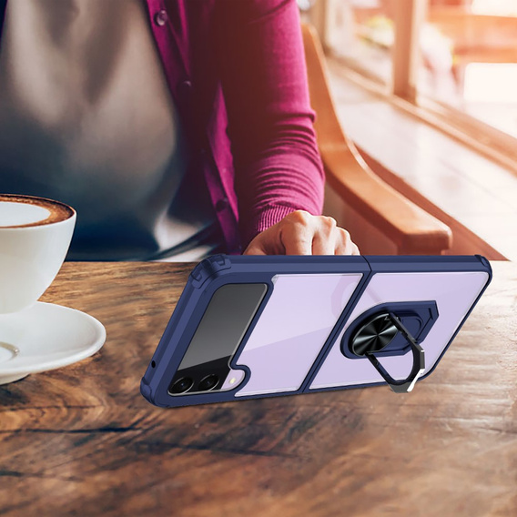 Case for Samsung Galaxy Z Flip3 5G, Clear Ring, blue