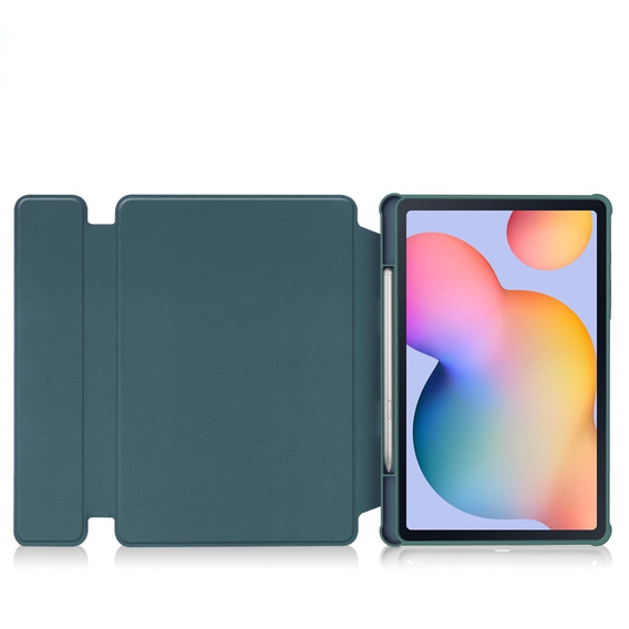 Keyboard case for Samsung Galaxy Tab S6 Lite 2024 / 2022 / 2020, Rotary 360° Leather, dark green