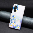 Flip case for Samsung Galaxy A55 5G, Wallet, Butterfly & Flowers, white