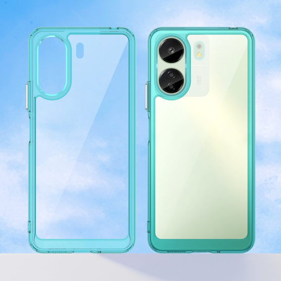Case for Xiaomi Redmi 13C / Poco C65, Fusion Hybrid, transparent / blue