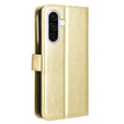 Flip case for Samsung Galaxy A56, Crazy Horse Wallet, gold