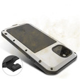 Love Mei Case for iPhone 11, armored with glass, silver
