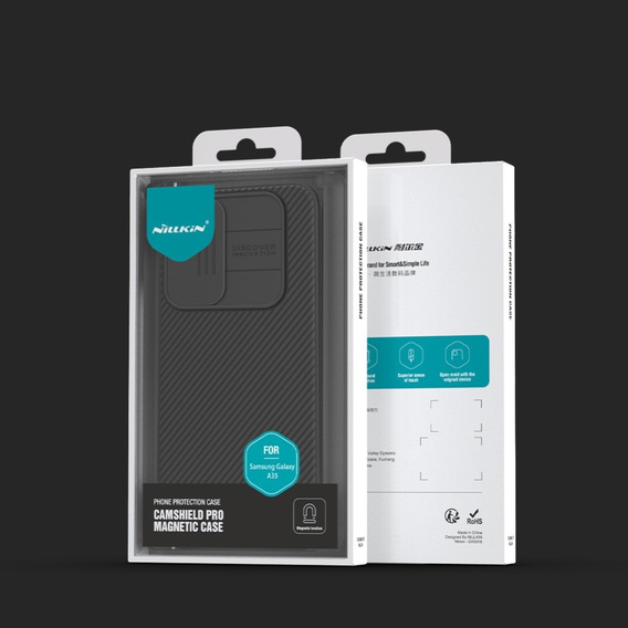 NILLKIN Case for Samsung Galaxy A35 5G, Silicone CamShield Case for MagSafe, black
