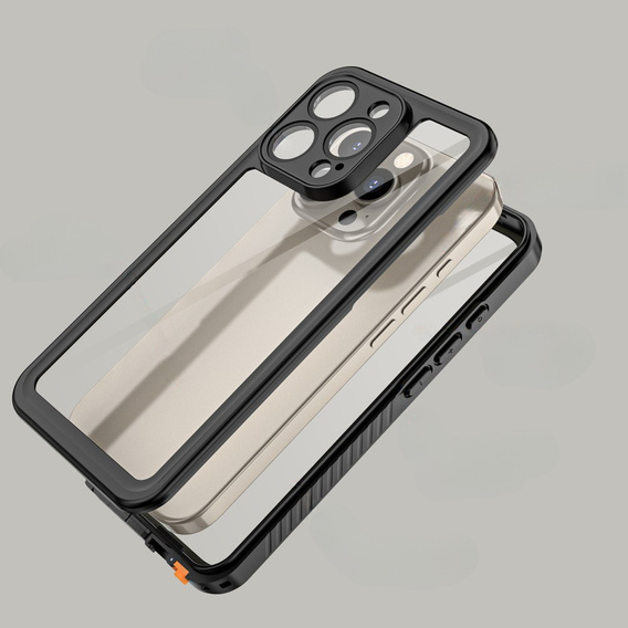 IP68 Waterproof Case for iPhone 16 Pro Max, black