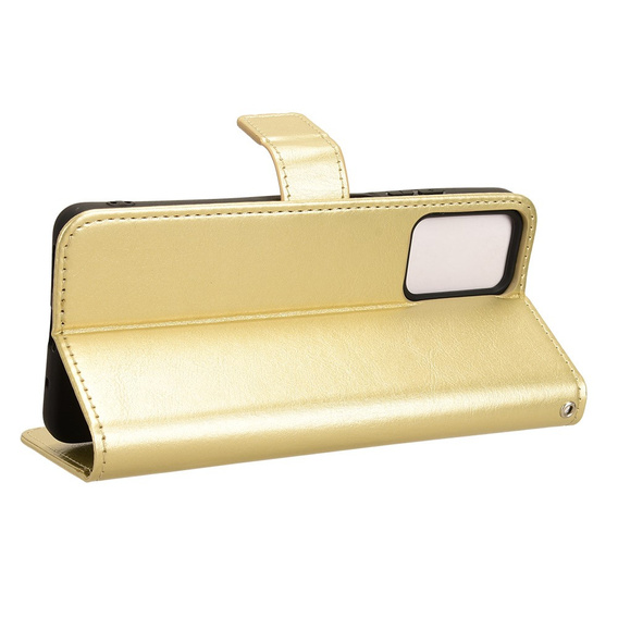 Flip case for Motorola Moto G24 / G24 Power / G04, Crazy Horse Wallet, gold