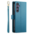 Flip case for Samsung Galaxy S25, Wallet Zipper Pocket, blue