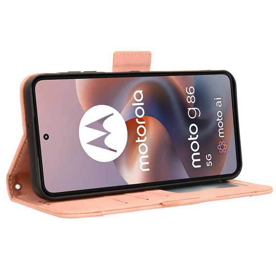 Flip case for Motorola Moto G86 Power 5G, Card Slot, pink
