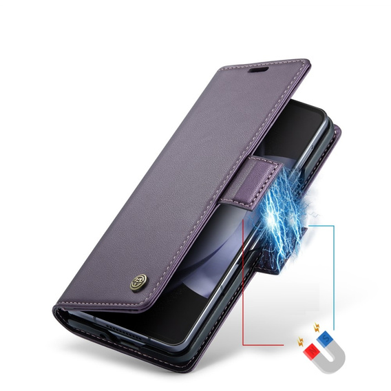 CASEME flip case for Samsung Galaxy Z Fold6 5G, Litchi Wallet, purple