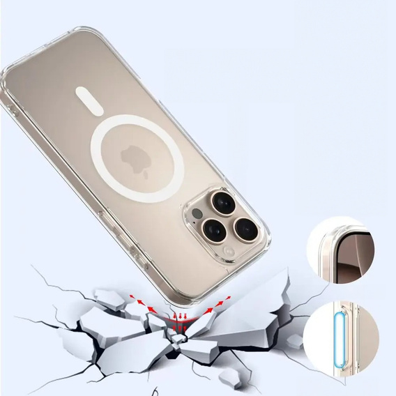ERBORD Case with MagSafe for iPhone 16 Pro, active button, transparent + Screen Glass