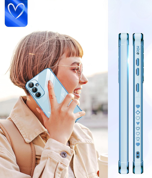 Case for Samsung Galaxy A54 5G, Electro heart, blue + 2x 9H Glass