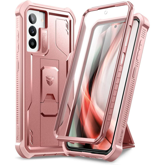 Armored case for Samsung Galaxy S21 FE, Dexnor Full Body, pink rose gold