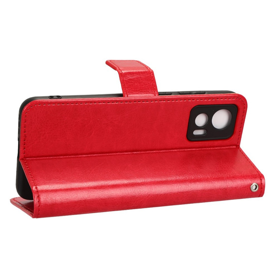 Flip case for Motorola Edge 30 Neo 5G, Crazy Horse Wallet, red