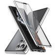 Case for Samsung Galaxy S22 Ultra, Magnetic Dual Glass, silver