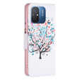 Flip case for Xiaomi Redmi 12C, Wallet, colorful tree, white